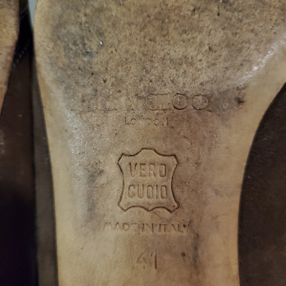 Jimmy Choo Y2k Romy Suede Point-Toe flats patent leather accents womens 10 - Picture 8 of 12